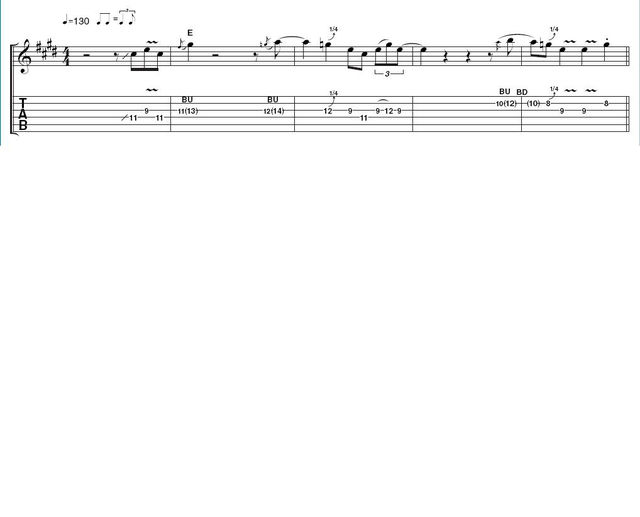 Example 1 - Opening phrase: To establish a solo, it helps to play a few key phrases with lots of space, rather than wading in with all the flashy stuff.